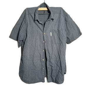 Columbia XL Blue Check Short Sleeve Button Up Shirt 100% Cotton Outdoor